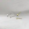Aretes de hilo para oreja de plata pura S999 de cuerpo entero, estilo nuevo 2026 S925, aretes de botón cuadrados simples y versátiles para mujer, no es necesario quitarlos