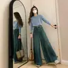 Jeans retro de pierna ancha para mujer, nuevo estilo primavera y otoño, diseño de talla grande para mujeres con curvas, tiro alto, holgados, de pierna recta, pantalones hasta el suelo
