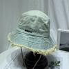 Sombrero de Pescador de Mezclilla con Volantes de Primavera y Otoño para Mujer de Ala Ancha Casual Sombrero de Cubeta Japonés Combinable que Resalta el Rostro Sombrero del Mismo Tipo de Celebridad de Internet