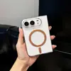 Adequado para Capa de Celular com Suporte Magnético Dobrável Transparente Iphone18Duo Capa Protetora de Cobertura Total em Acrílico Laser 18D