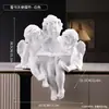 Bandeja de Ornamento Anjo Estilo Europeu Retrô de Chão, Porta-Chaves de Entrada de Sala de Estar, Decoração Criativa de Mesa, Escultura de Estátua de Gesso