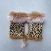 Guantes de Medio Dedo de Piel de Conejo Escarchada, Engrosados para Calidez Invernal, Adecuados para Uso en Interiores con Computadoras, Estilo Dulce, Sin Dedos, Guantes de Medio Dedo de Piel de Conejo Genuina al por Mayor