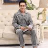 Pijama para Hombre Otoño e Invierno con forro polar Espesado Franela de Vellón Coral Cálido Traje de Ropa de Casa