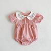 Verano Nuevo Bebé Har Cuello de Muñeca Bordado Vestido para Niñas Mono Traje para Gatear Pedos Traje de Hermanas
