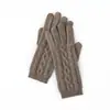 Guantes para Pantalla Táctil Cachemir 2026 Otoño/Invierno Hombres Mujeres Cable Trenzado Diamante Grueso Cálido Ciclismo Conducir Tejido Cinco Dedos