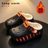 Pantuflas de Algodón para Niños para Otoño e Invierno, Impermeables y Cálidas para Niños, Antideslizantes para Interiores para Niñas, de Dibujos Animados para Bebé con Cubierta de Talón, para Uso en Exteriores