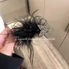 Pinza para el pelo de estrella de plumas negras súper de hada para mujer, flequillo lateral, alto sentido, celebridad de Internet, pinza de clip todo en uno, tocado, accesorios para el cabello