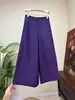 Pantalones casuales versátiles de pierna ancha de color liso estilo chino nuevo Zhi Li, nuevo modelo de otoño 2026, estilo nacional, cintura elástica con botón para mujer