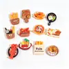 Brinquedo de comida simulada estilo Western para piquenique, frigideira, pizza, batatas fritas, acessórios de resina, cola cremosa, capa de celular DIY, ímã de geladeira