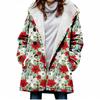 Estilo europeo y americano transfronterizo Amazon nuevo abrigo trench para mujer invierno engrosado estampado copo de nieve 3D botón abrigo con capucha