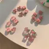 Pinza para el pelo coreana rosa dulce de chica mariposa melocotón, pinza lateral versátil para salir, para trenzas, para flequillo