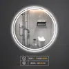 Espelho Redondo Inteligente para Banheiro com Tela Sensível ao Toque LED, Espelho Iluminado com Sensor de Parede, Espelho com Luz Anti-Embaçante