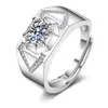 Japão e Coreia do Sul Venda Quente Fornecimento ao Vivo Novo Anel Solto Moissanite Anel Masculino 1 quilate Anel Masculino e Feminino Outlet de Fábrica