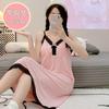 Camisola feminina 2024 Verão modal doce estilo princesa alça com bojo removível alça fina comprimento médio camisola roupa de casa