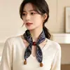 Collar de Bufanda de Seda con Cadena de Tres Cuentas de Anacardo, Accesorio de Bufanda para Traje de Vestir Vintage, Pulsera, Bufanda de Seda con Cadena de Tres Cuentas de Anacardo Estilo Coreano