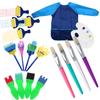 Conjunto de ferramentas de pintura para crianças jardim de infância graffiti criativo quebra-cabeça pincel de esponja suprimentos de arte DIY conjunto de 18 peças