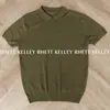 Camisa Polo de Malha Vazada Ice Silk Cor Verde Pinho Manga Curta Estilo Old Money Gola Lapela Camiseta Dropshipping Transfronteiriço Atacado de Fábrica