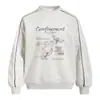 Sudadera con Capucha Holgada de Cuello Redondo con Estampado de Graffiti Abstracto para Hombre, Estilo Casual Primavera/Otoño, Diseño Divertido, Marca de Tendencia, Ropa Deportiva Superior