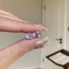 Collar Colgante Popular de Diamante Rosa Morado para Mileniales de Xiaohongshu Cadena para Clavícula de Lujo Ligero Alta Moda de Mujer Una Pieza