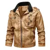 Chaquetas de Cuero para Hombre de Nuevo Comercio Exterior Transfronterizo, Moda Europea y Americana, Chaquetas de Cuero Pu para Motociclista de Talla Grande para Hombre, Venta Directa de Fábrica de Chaquetas de Cuero para Hombre