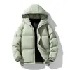 Chaqueta de algodón europea personalizable, talla grande para hombre, color liso de invierno, corte holgado, con capucha, abrigo de algodón engrosado, chaqueta acolchada