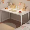 Escritorio de computadora para el hogar, mesa blanca pequeña, mesa de comedor, dormitorio, maquillaje, habitación de alquiler, escritorio para estudiantes, estilo crema