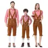 Traje tradicional bávaro para padres e hijos, atuendo alemán para Oktoberfest, camisa a cuadros, overol bordado, nuevos colores