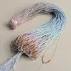Cordón de Colgante Versátil Ajustable Fino Hecho a Mano Estilo Calabaza Jade Cera de Abeja Oro Cadena para Clavícula Correa para el Cuello DIY