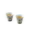 Taza de té Doucai con diseño de loto, una taza de té de cerámica de alta gama, ligera y lujosa para uso personal, con diseños pintados a mano, perfecta para disfrutar del té