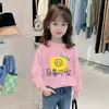 H2060# Camiseta de Manga Longa para Meninos e Meninas Outono Nova Camiseta Básica Infantil Estilo Western Casual Camiseta Estampada de Desenho Animado Top