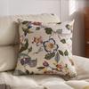 Funda de Almohada de Estilo Chino Nuevo Estampado de Flores y Pájaros Estilo Algodón Lino Sofá de Madera Roja Almohada Decorativa Cojín de Respaldo de Bolsa Suave Almohada para Sala de Estar