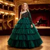 Vestido de Princesa para Aniversário Infantil Transfronteiriço Vestido de Performance para Apresentação de Orquestra Sinfônica de Piano Vestido de Festa para Menina