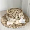 Sombrero de Paja para Mujer, Sombrero de Paja Estilo Francés para Vacaciones con Copa Cóncava, Sombrero de Sol de Verano, Sombrero de Playa Casual Versátil Retro