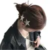 Pinza para el cabello de estrella de cinco puntas de plata de nicho coreano con un acabado de espejo de alta gama, estilo dulce y genial para niñas, pinza de accesorio para el cabello versátil