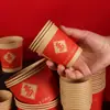 Longevity Juego de Vajilla Desechable de Papel para Cumpleaños, Vasos de Papel, Tazones Espesos para Cumpleaños y Palillos, Vasos de Cumpleaños para Personas Mayores, Tazones para Banquetes de Cumpleaños