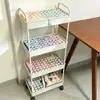 Estante de Almacenamiento para Cuentas Multicapa Móvil Carrito Pequeño Estante Organizador con Botellas Dispensadoras de Frijoles Estante Multifuncional para Snacks Juguete