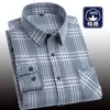 Camisas de Manga Larga de Algodón Puro Cepillado para Hombre de Primavera y Otoño para Jóvenes y Adultos Camisas Casuales de Algodón a Cuadros Tops para Hombre Tallas Grandes