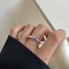 Anel de corda elástica de cristal requintado e prata quebrada, design de nicho, alta qualidade, luxo leve, moda, versátil, novos acessórios de moda