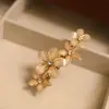 Nuevo Pasador Elegante de Resina, Pinza de Resorte de Flor de Gama Alta, Pasador para el Cabello de Mujer, Pasador de Lujo Accesible, Accesorio para el Cabello con Pinza Horizontal