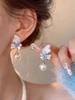 Aretes de Mariposa de Cristal con Aguja de Plata S925 para Mujer Explosiones Joker Lujo Ligero Pequeño Estilo Chanel Moda Aretes Elegantes Venta al por Mayor
