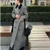 2025 Popular Cálido y Engrosado Acolchado Nuevo Traje Abrigo de Lana Exterior Profesional de Lana para Mujer Invierno Longitud Media