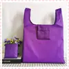 Sacola de compras dobrável simples portátil grande capacidade poliéster Oxford portátil bolsa de publicidade de proteção ambiental com LOGO impresso