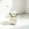 Plantas en maceta de vidrio Zibo, flores de diciembre, ramos de flores artificiales, flores de vidrio para cumpleaños, decoraciones de escritorio, adornos blancos, Día de la Madre transfronterizo