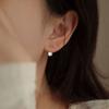 Brincos de diamante flash elegantes simples pequenos de zircônia montados atrás brincos de duas peças modernos para o dia a dia para quem vai ao trabalho casuais brincos versáteis