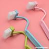 Cepillo de Limpieza para Inodoro Infantil Estilo Japonés Forma de V Forma de S Cepillo Pequeño para Inodoro Mango Curvo Cepillo Sanitario Cepillo de Plástico para Baño