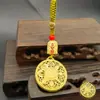 Nueva Marea Nacional Pequeños Regalos Llavero Exquisito Estilo Antiguo Calabaza Segura Colgante para Llavero de Coche Unisex Fortuna y Prosperidad