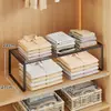 Prateleira Divisória de Guarda-Roupa, Prateleira Extensível para Armário de Quarto, Rack de Armazenamento Doméstico para Roupas e Itens Diversos