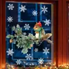 Pegatinas de ventana de ardilla y rama de pino con temática navideña transfronterizas, adecuadas para decorar escaparates, puertas de vidrio y hogares; pegatinas de cristal electrostáticas