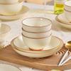 Venta al por mayor Color bajo cubierta Estilo Tarjeta de Té Crema Francesa Aspecto Sofisticado Juego de Platos de Cerámica Pequeños y Frescos para el Hogar Platos para Arroz