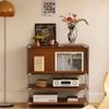 Gabinete de Almacenamiento con Puerta abatible, Vitrina Multifuncional, Gabinete Vintage, Estante de Almacenamiento Estilo Japonés, Revistero Bauhaus de Múltiples Niveles de Pie